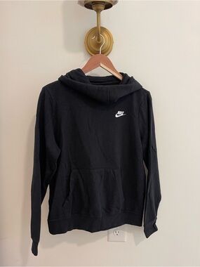 Nike Black Hoodie with White Swoosh Logo